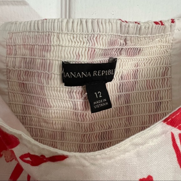 NWT Banana Republic puff sleeve white floral dress - Picture 7 of 14